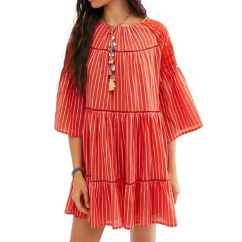 NWT Free People Lola Embroidered‎ Mini Dress